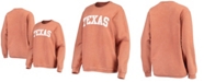 Pressbox Women's Texas Orange Texas Longhorns Comfy Cord Vintage-Like Wash Basic Arch Pullover Sweatshirt